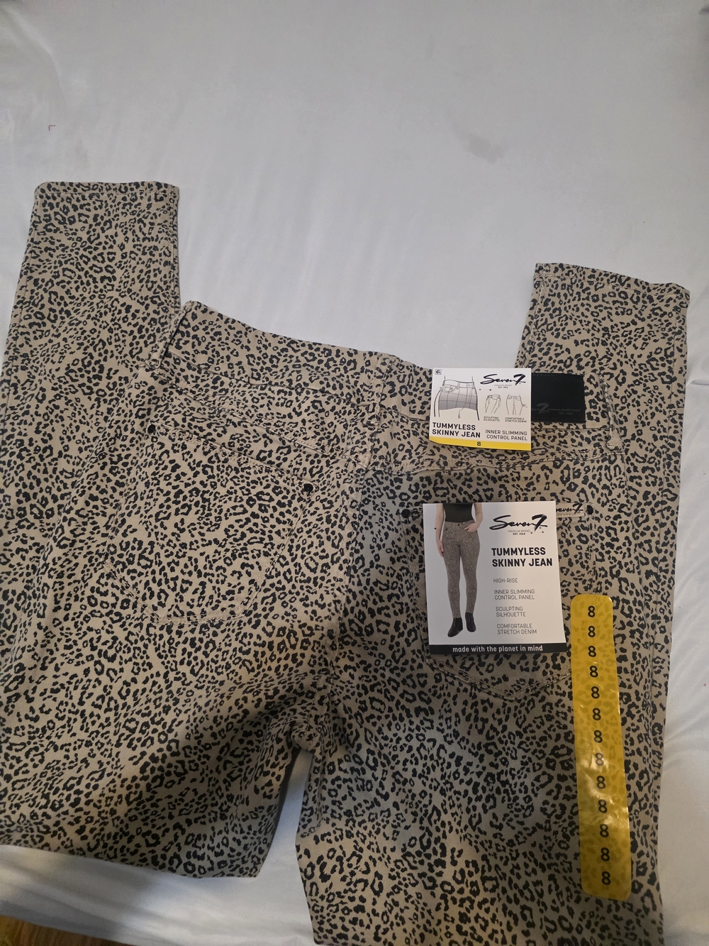 Seven7 Tummyless Skinny Jean in Leopard Print (Beige/Black) - Picture 3 of 5